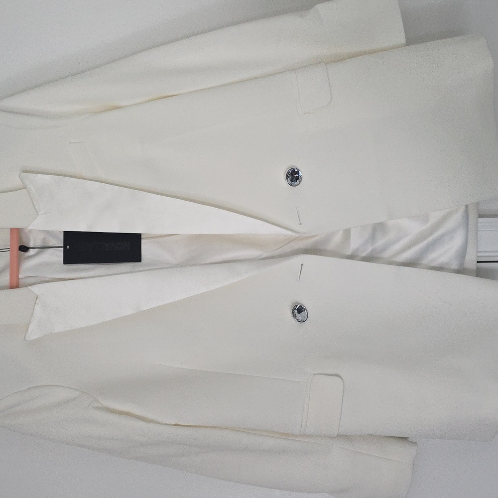Nova Luxe Tuxedo Off White Women's Blazer Sz L - Picture 5 of 8
